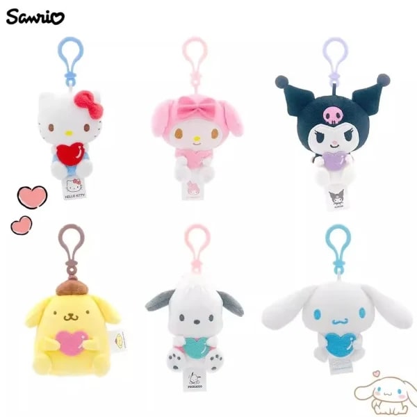 Sanrio Hello Kitty Kuromi Melody Pachacoo Cinnamoroll juguetes de peluche colgante lindos juguetes de peluche llavero Anime llavero regalo de cumpleaños