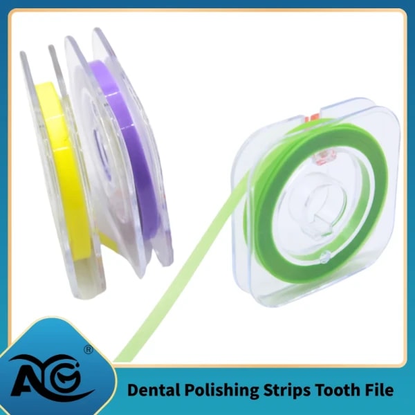 Tiras de Pulido Dental AG, Lima Dental de 4 mm x 6 m, Pulidor Dental para Lijar y Pulir Dientes (Grueso, Fino, Medio, Multicolor)