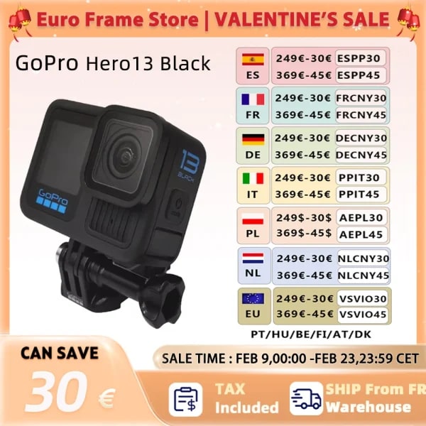 GoPro Hero13 Cámara deportiva negra a prueba de y antivibración Ciclismo Video 5.3K Cámara deportiva en vivo Go Pro Hero 13