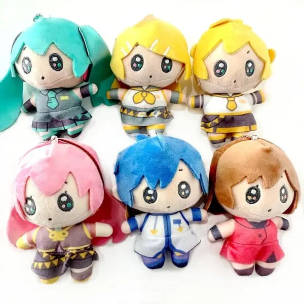 1 Pieza de Peluche de Anime Hatsune Miku, Muñeca de Peluche de Kagamine Rin Len Megurine Luka MEIKO KAITO, Figuras de Acción de Colección, Juguete para Niños