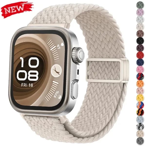 Correa de Nailon Suave Tejida para Reloj Huawei Watch Fit 4Pro/4/3, Correa Magnética para Reloj Huawei Watch Fit 4/3