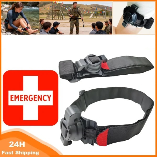 Torniquete de Emergencia de Primeros Auxilios Mejorado, Torniquete Giratorio de Una Mano para Exteriores, Senderismo, Campamento, Kit de Supervivencia para Viajes