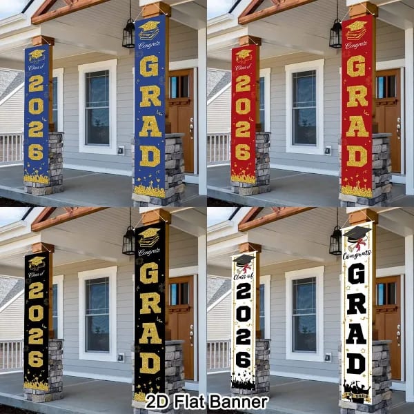 1 par de pancartas de porche para graduación 2026, letreros de felicitación para graduados, decoración para fiestas, pancarta para puerta, recuerdos de graduación para la clase de 2026