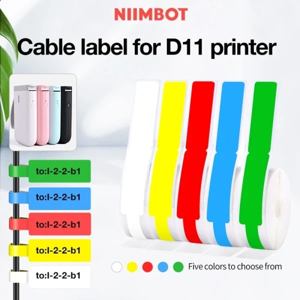 Niimbot D110 Mini impresora portátil inteligente pegatina de Cable térmico autoadhesiva etiqueta de fibra de identificación impermeable para D101/D11/H1
