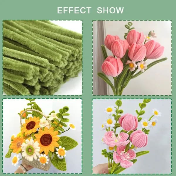 100 Piezas de Tallos de Chenilla de 30 cm, Limpiadores de Tallos, Juguetes Educativos para Niños, Tallos de Chenilla Coloridos Hechos a Mano para Manualidades