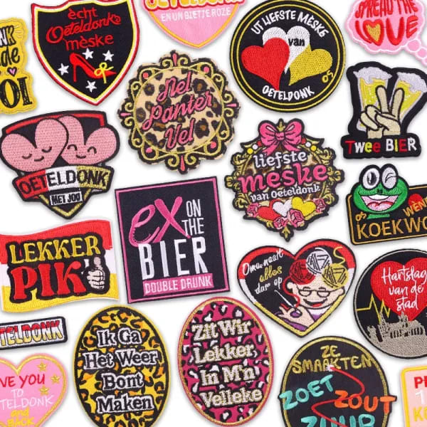 Oeteldonk-insignia bordada de carnaval, parche para planchar para disfraz de fiesta holandesa y uniforme, recuerdo de regalos de Kruikenstad Den Bosch