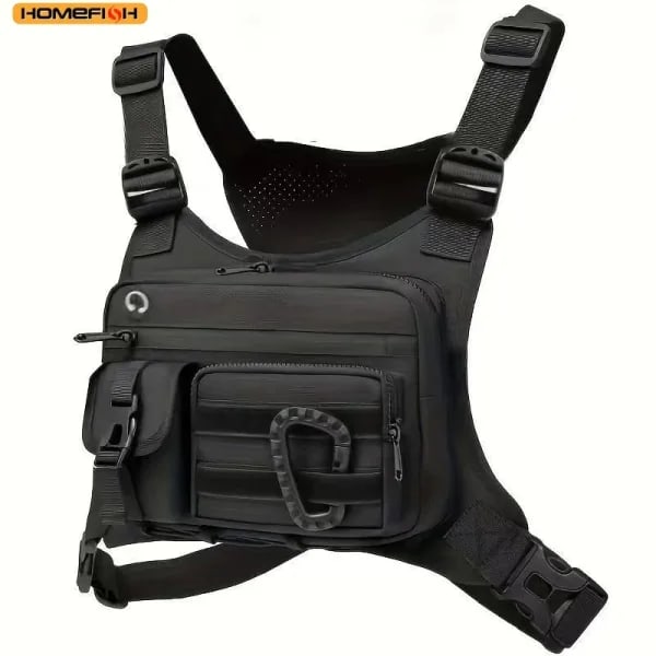 HOMEFISH Bolsa de pecho al aire libre para hombres y mujeres, chaleco táctico para correr, ciclismo, plataforma de paquete de pecho EDC para deportes y entrenamientos