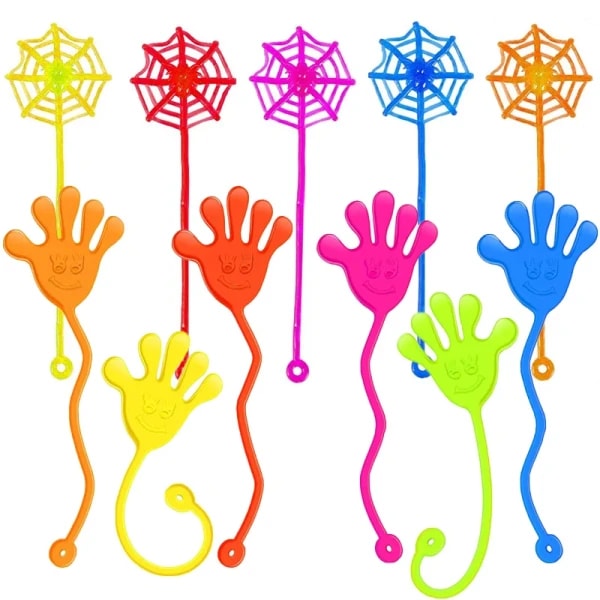 10/20/30 Piezas de Juguetes de Manos Pegajosas y Telarañas, Juguetes Elásticos Antiestrés para Niños, Regalos de Cumpleaños, Regalos de San Valentín