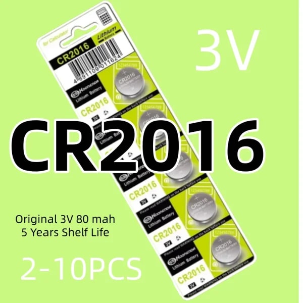 80mAh 3V CR2016 pila de moneda de botón DL2016 ECR2016 BR2016 3V batería de litio para reloj llave de coche placa base de ordenador remoto