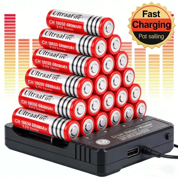 Batería de litio 18650, batería recargable de 6800mAh y 3,7 V para linterna, juguete, Control remoto