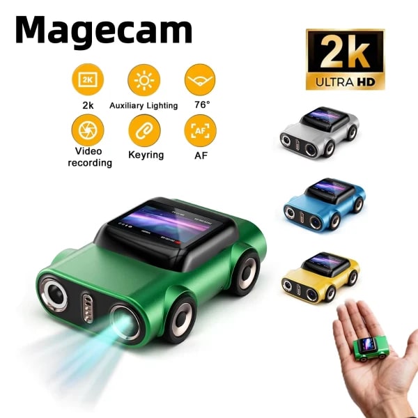 Magecam llavero cámara pantalla LCD de 1,0 pulgadas Mini cámara de acción soporte Retro memoria 2K videocámara muy pequeña grabadora de vídeo