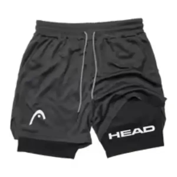 Pantalones Cortos Deportivos para Hombre, 2 en 1, Compresión, Secado Rápido, para Gimnasio, Entrenamiento, Fitness, Estilo Harajuku, Doble Capa, Verano