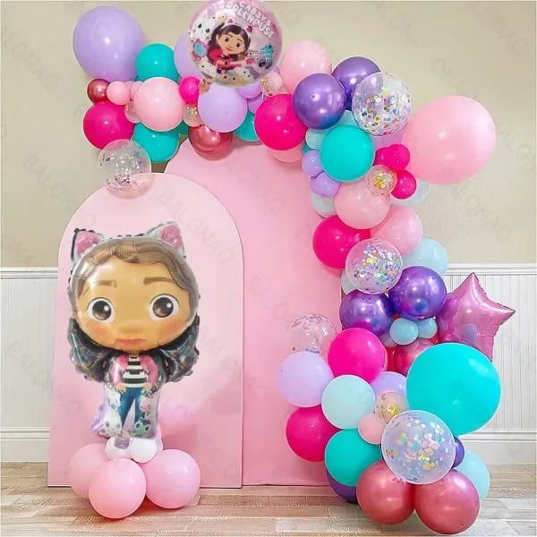 Gabby casas de muñecas globos de cumpleaños niñas Anime nuevo dígito 1-10 decoración de fiesta Baby Shower género revelar globos juguetes para niños regalo