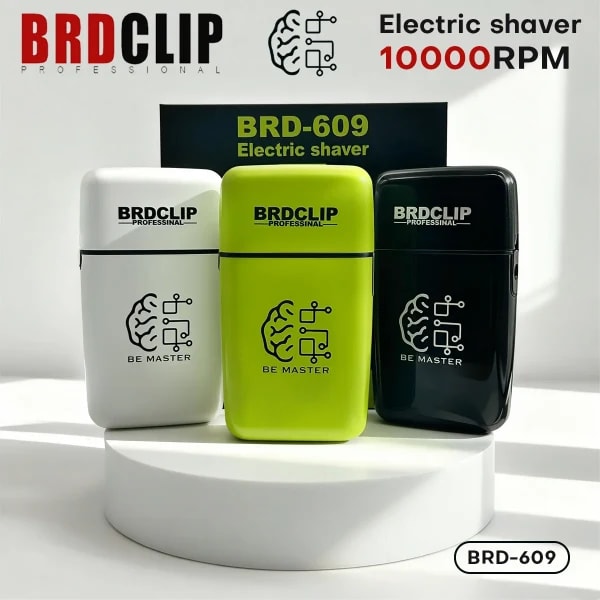 BRDCLIP Afeitadora Eléctrica hombre Maquina de Afeitar Para hombre eléctrica Afeitadora eléctrica Recargable Afeitadora 10000 RPM Profesional Afeitadora de láminas Inalámbrica Afeitadora para hombres BRD-609