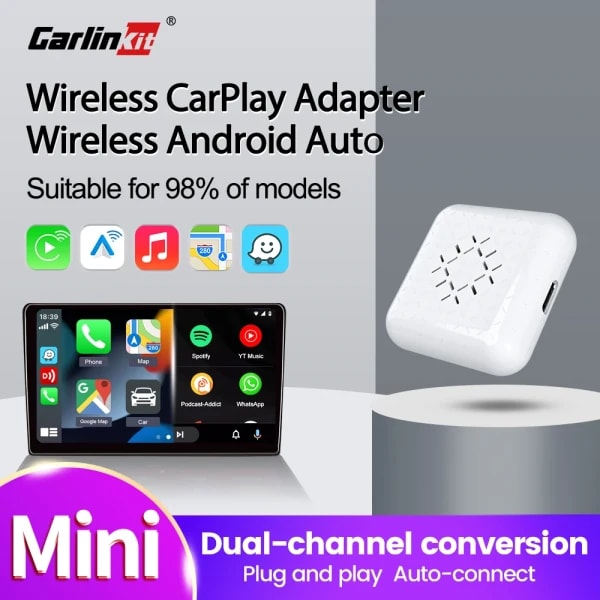 Carlinkit-Mini Carplay inalámbrico, accesorio para Toyota, Mazda, Nissan, Camry, Suzuki, Subaru, Citroen, Audi, Mercedes IOS15 Kia, Spotify BT, 3,0