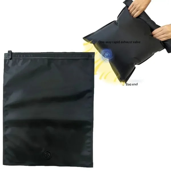 Bolsas de vacío reutilizables con rollo de mano para viaje, bolsa de compresión al vacío impermeable, bolsa de almacenamiento al vacío para equipaje portátil, ahorro de espacio