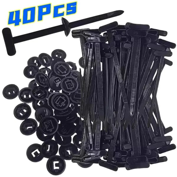 Manutenzimiento automotriz Correas con cremallera de alta resistencia con hebillas de aguja Bridas para cables universales de nailon autoblocantes 40 piezas/20 juegos