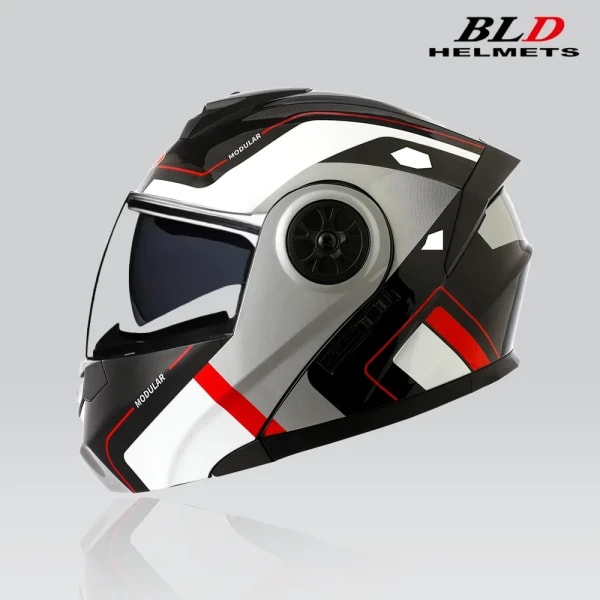 BLD, recién llegado, casco abatible hacia arriba de carreras de motos para hombres y mujeres de alta calidad, Material ABS, casco Modular de doble lente, aprobado por DOT