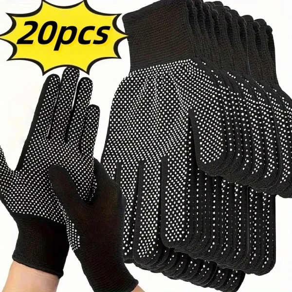 Guantes adhesivos de nailon de 20 piezas, guantes transpirables y antideslizantes, adecuados para ciclismo, jardinería, pesca, camping, múltiples ocasiones