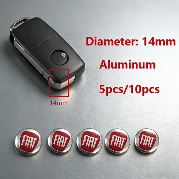 5/10 Uds. Pegatinas de emblema de llave de coche de Metal de aluminio para FIAT Abarth 500 Tipo Punto Ducato Stilo Palio Bravo Pondo