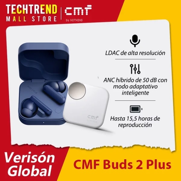 Versión Global CMF Buds 2 Plus auricular inalámbrico 12mm controlador LCP 50dB híbrido ANC alta resolución LDAC IP55 resistencia al agua y al polvo