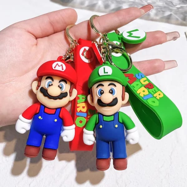 Llavero de Super Mario Bros, Luigi, Toad, Yoshi, Bowser, Figura de Acción, Modelo, Accesorios de PVC, Muñeco de Dibujos Animados para Bolsa, Colgante, Juguetes, Regalo