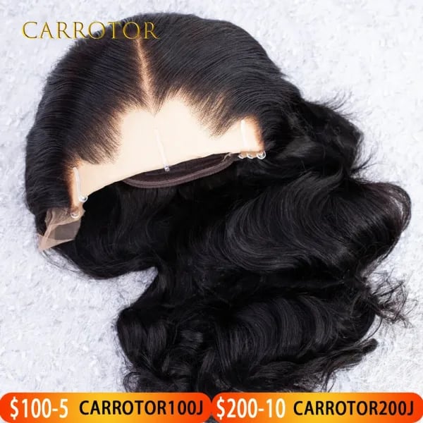 Peluca de línea de cabello Lagos, peluca Frontal de encaje Invisible 13x4, pelucas sin pegamento de cabello humano de onda profunda suelta de 250 de densidad prearrancada para mujer