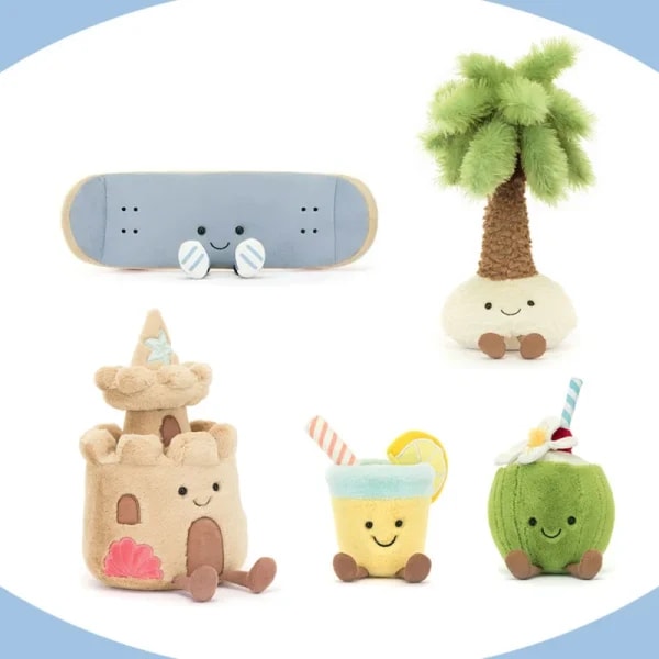 Aruba coco divertido dibujos animados palmera y castillo de arena juguete de peluche adorno de escritorio muñeca almohada suave decoración del hogar muñeca compañero regalo