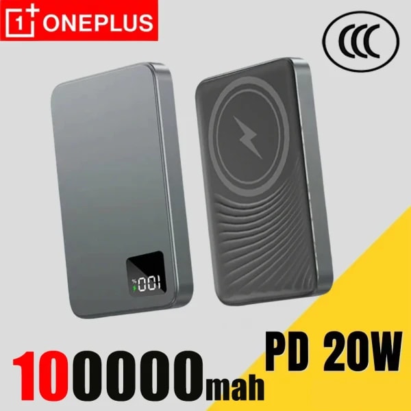 Xiaomi-Banco de energía magnético ultradelgado, batería de 100000mah, nivel de batería, pantalla Digital, carga rápida bidireccional para Iphone