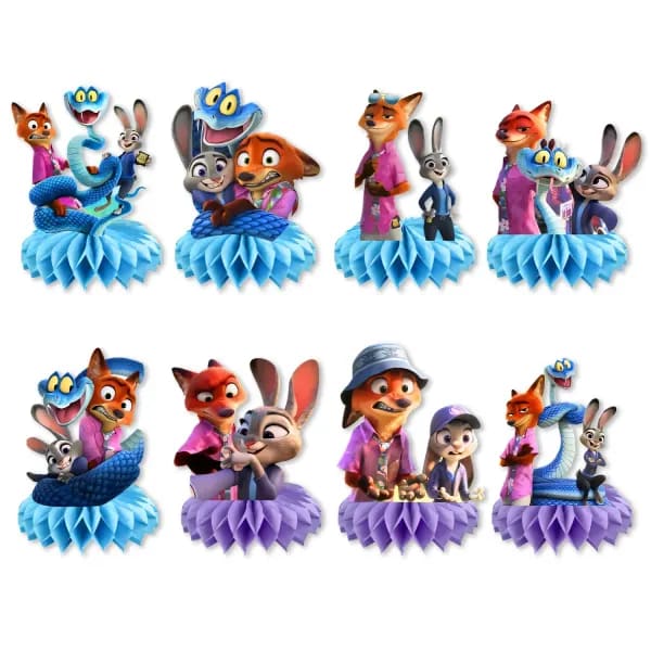 Decoraciones de Panal de Abeja de Zootopia de Potdemiel, Decoraciones para Fiesta Temática de Cumpleaños de Judy y Nick, Decoración de Escritorio, Decoración Festiva