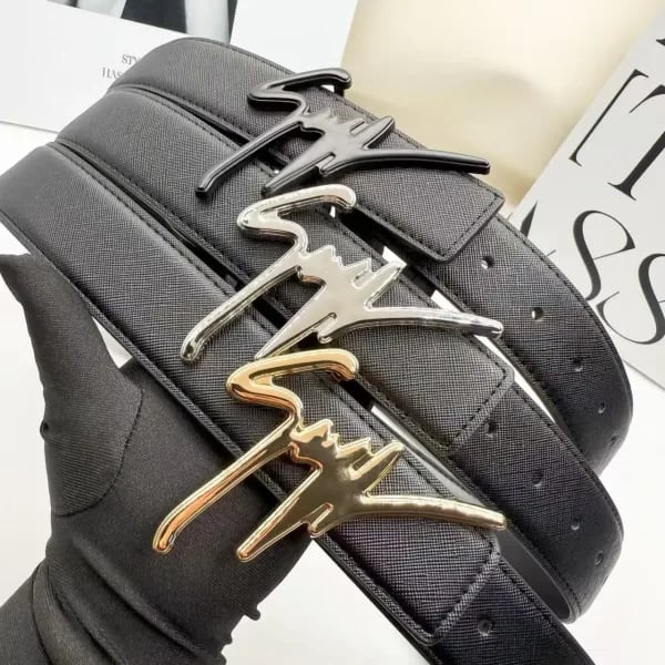 Cinturón de Hombre de Marca de Lujo, Cuero de Alta Calidad, Diseño Ejecutivo, Cinturones Famosos para Hombre, Correa para Jeans, Hebilla Metálica