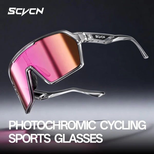 SCVCN-gafas de sol fotocromáticas para hombre, lentes de ciclismo UV400 para deportes al aire libre, correr, conducir, gafas para bicicleta de montaña