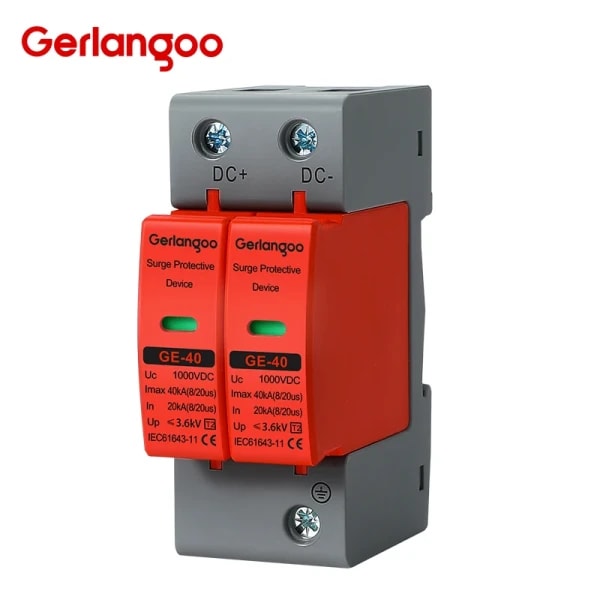 2P DC 500V 600V 800V 1000V SPD Dispositivo Protector contra sobretensiones doméstico Protector de bajo voltaje