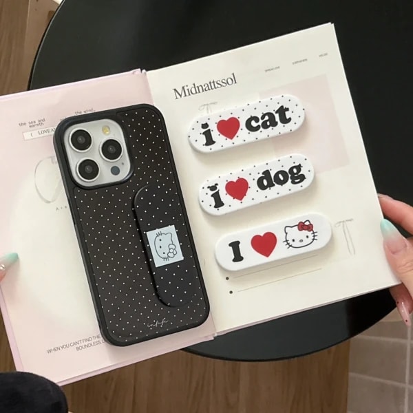 Lindo dibujo animado Sanrio Hello Kitty Y2K soporte para teléfono móvil de tirita personalizado adecuado para teléfonos móviles y fundas para teléfonos móviles