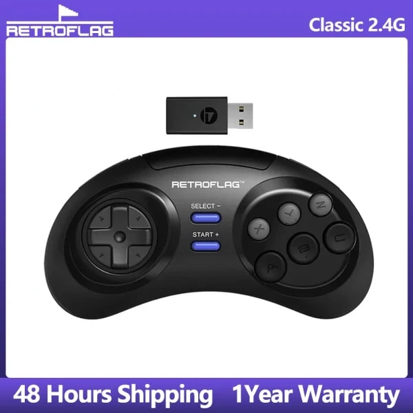 Control Retroflag Classic 2.4G-MD Compatible con Nintendo Switch, Windows MD mini/mini 2, Raspberry Pi, Gamepad Inalámbrico