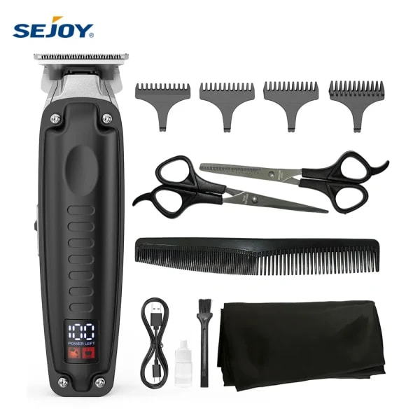SEJOY-cortadora de pelo profesional para hombre, Kit de recortadora de pelo, máquinas de peluquero inalámbricas, Afeitadora eléctrica para hombre, regalo