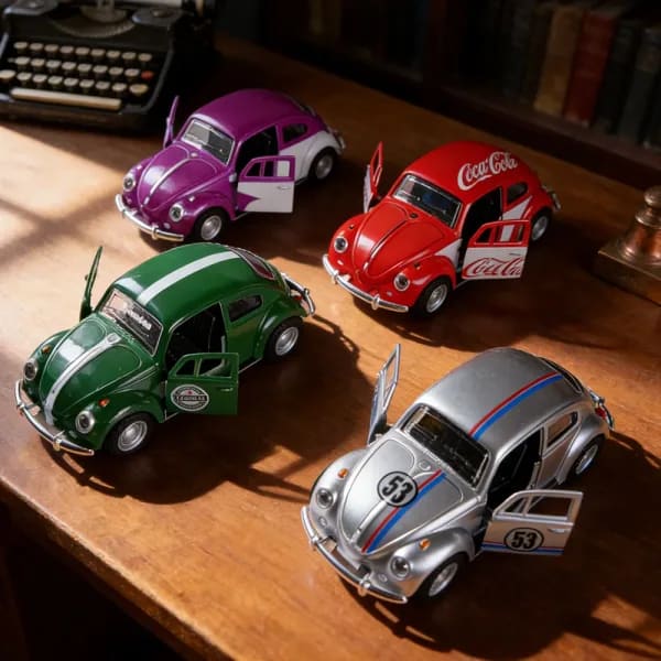 Coche de juguete de aleación a escala 1/32, Mini coche escarabajo fundido a presión, modelo Retro de coche veterano, modelo de simulación de juguete para él