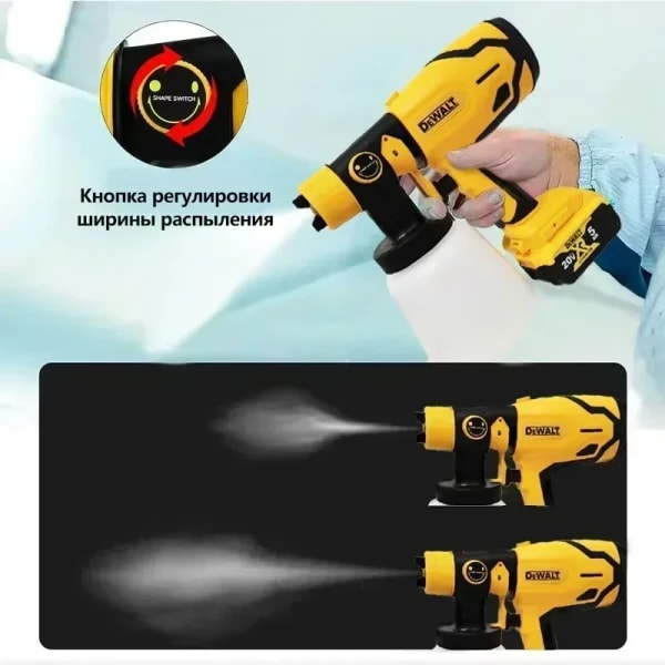Pistola de pulverización eléctrica inalámbrica Dewalt, pulverizador de pintura portátil de alta potencia, aerógrafo para recubrimiento de muebles, compatible con batería Dewalt