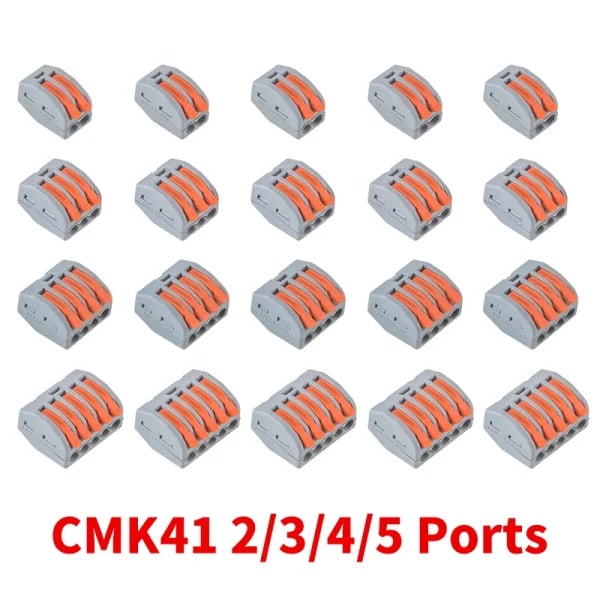 Conector de Cable de Palanca de Empuje Rápido de 10/20 Piezas, Terminal Compacto de Empalme de 2 3 4 5 Puertos, Conexión Rápida y Estable, Fácil Instalación