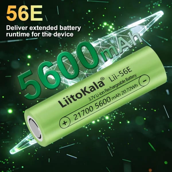 1-12 Uds LiitoKala Lii-56E 20A descarga 3,7 V 21700 5600mAh batería recargable superior de alto rendimiento para herramientas eléctricas