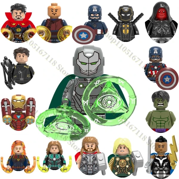 Bloques de construcción de Marvel, mini personajes clásicos, regalo de fiesta para niños, juguete de ladrillos, Hawkeye, Capitán América, Scream, Thor