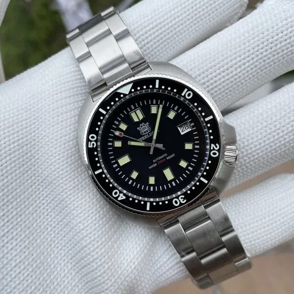 Reloj de Buceo STEELDIVE SD1970, Diseño Popular, Caja de 43.8MM, Bisel de Cerámica, Superluminoso, Resistente al Agua 200M, Movimiento Automático NH35