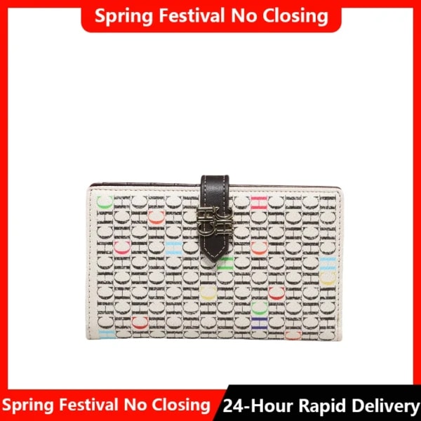 CH marca de lujo moda de primavera cartera de mujer gran capacidad ranura moneda 2025 cartera de alta calidad monedero