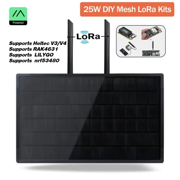 Panel Solar MPPT de 25W, batería de 868 915Mhz, resistente al agua para exteriores, Heltec LoRa meshtastico para RAK4631 LILYGO ESP32 Arduino Diy LoRa IoT