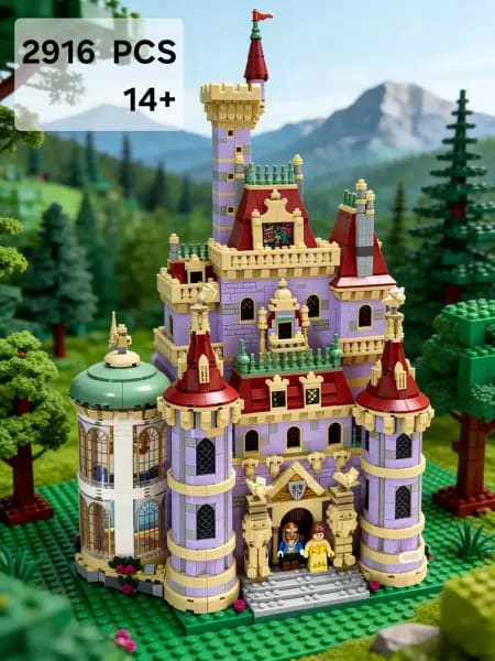 43263 La Bella y la Bestia Castillo del Príncipe Adam Bloques de Construcción para Niños Juguetes Los Mejores Regalos de Cumpleaños y Fiestas