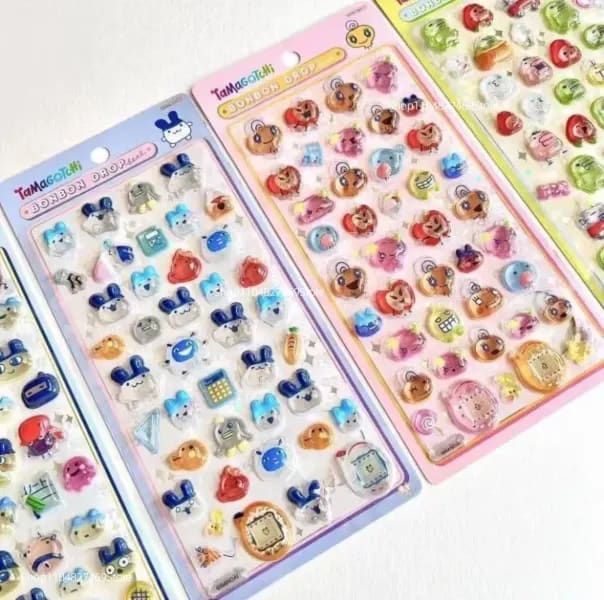 Pegatinas Kawaii Tamagotchi DIY para álbum de recortes, calcomanía para ordenador portátil, pegatinas con sello de gota de caramelo, regalos de fiesta de cumpleaños para álbum de recortes, ンPrid HeiJava