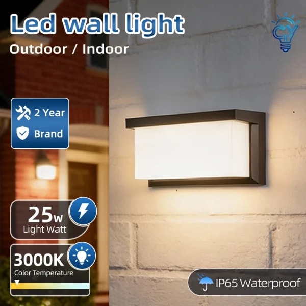 Luz Led de pared para exteriores Ip65, lámpara de pared impermeable, iluminación Led para exteriores, luces de porche para balcón, hogar, jardín, dormitorio, 85-220V