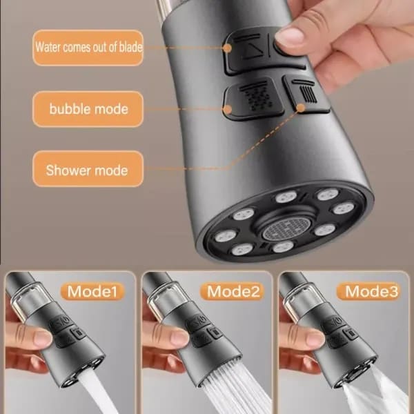 360 °   Extensor Universal de grifo de cocina con función de filtro, aireador, filtro contra salpicaduras, grifo de lavabo, boquilla burbujeadora, aireador