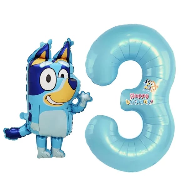 Set de Globos con Temática de Bluey, Decoración para Fiestas de Cumpleaños, Globos Digitales, Regalos para Baby Shower, Fiestas de Cumpleaños Familiares