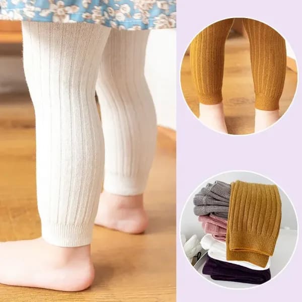 Leggings de punto para niños – Pantalones de bebé de color sólido suave para niñas y niños de 0 a 6 años, pantimedias de algodón de primavera